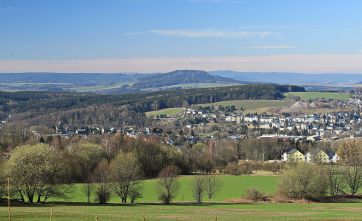 View from Pöhlberg Mountain towards Annaberg-Buchholz.