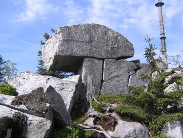 Goethestein rock formation on Ochsenkopf mountain.