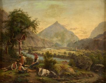 Old painting of the Inntal river.