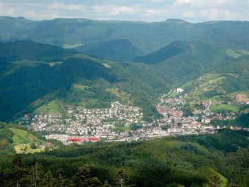 Aerial view of the town of Oppenau.