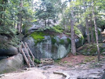 View of the "Felsenlabyrinth Luisenburg" rock formation.